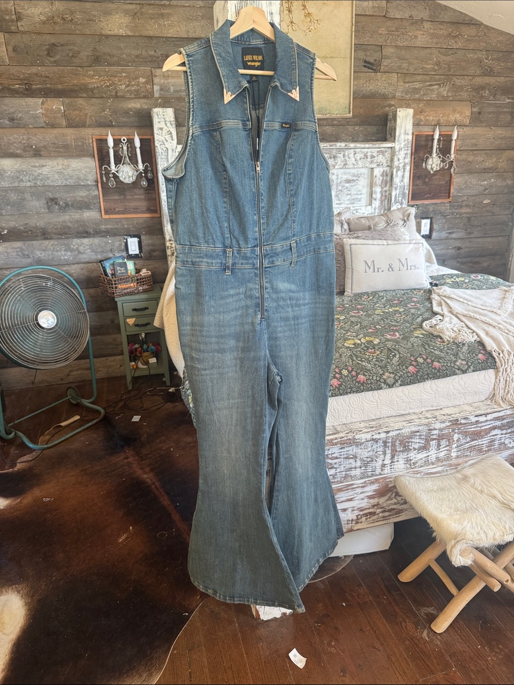 Wrangler Women's Sleeveless Denim Jumpsuit - Blue